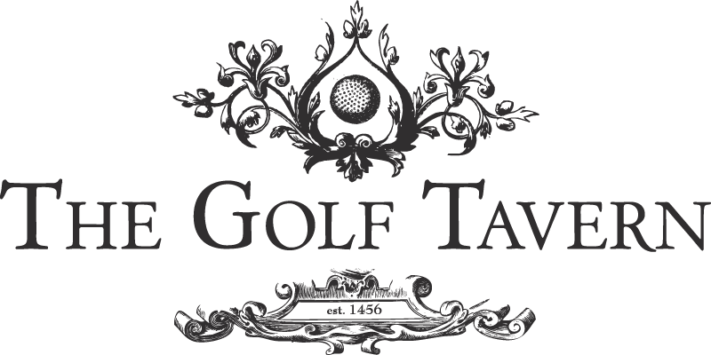 The Golf Tavern logo with black text and transparent background